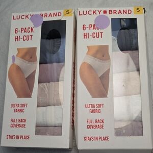 Lucky Brand WomansHi-Cut  6-Pack - Blue, White, Gray
